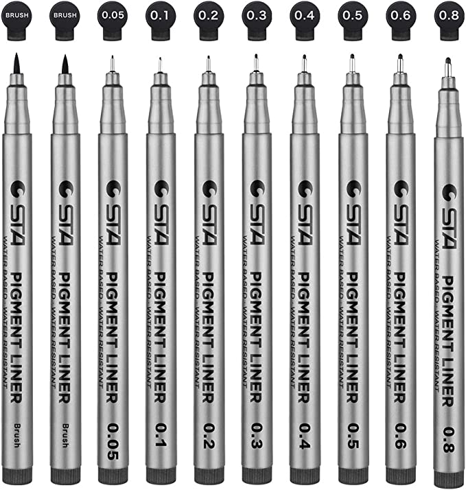 Precision Black Micro Pen Fineliner Ink Pens